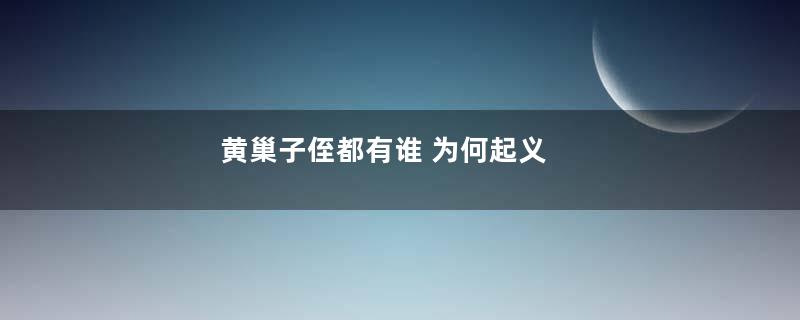 黄巢子侄都有谁 为何起义
